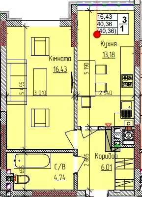 ЖК Сакура — 40.4 м²