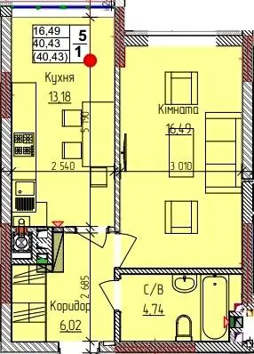 ЖК Сакура — 40.4 м²