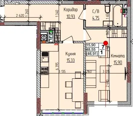 ЖК Сакура — 48.5 м²