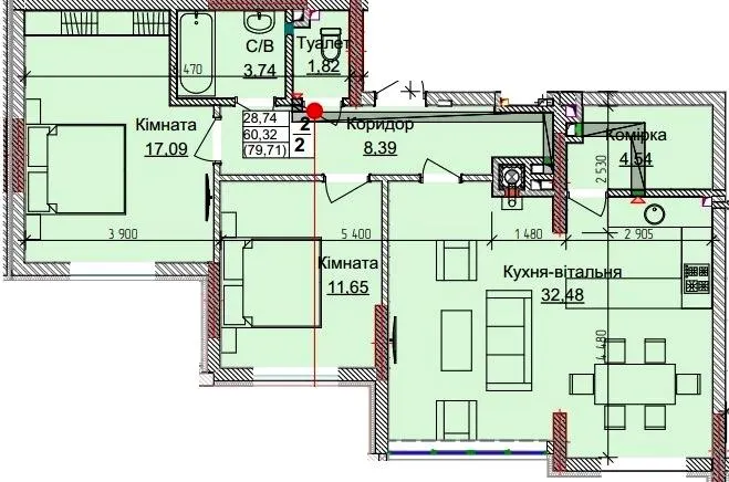 ЖК Сакура — 79.7 м²