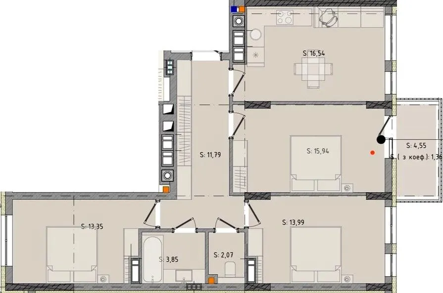 ЖК Черляни — 78.9 м²