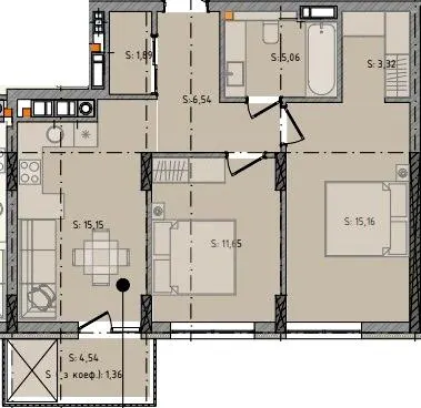 ЖК Черляни — 60.1 м²