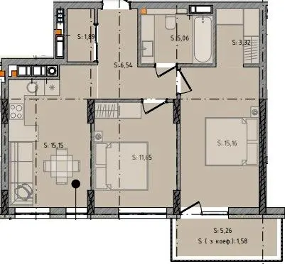 ЖК Черляни — 60.4 м²