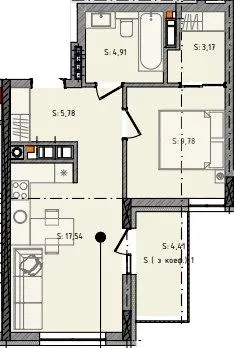 ЖК Черляни — 42.5 м²