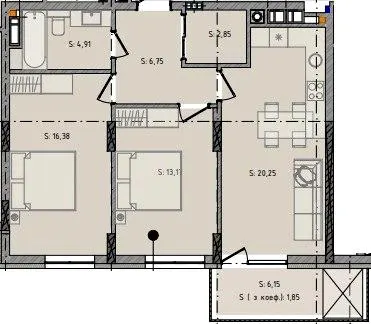 ЖК Черляни — 66.2 м²