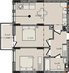 ЖК Черляни — 60.5 м²
