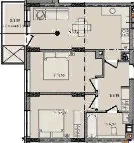 ЖК Черляни — 60.8 м²