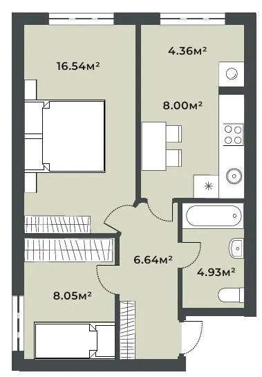 ЖК Софіївські Липки — 48.5 м²