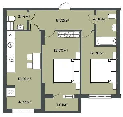 ЖК Софіївські Липки — 62.5 м²
