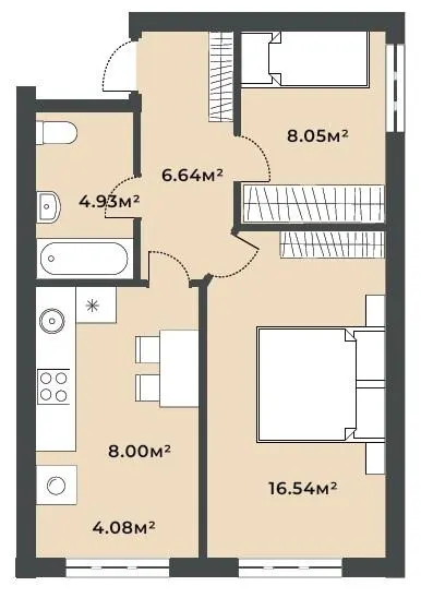 ЖК Софіївські Липки — 48.5 м²