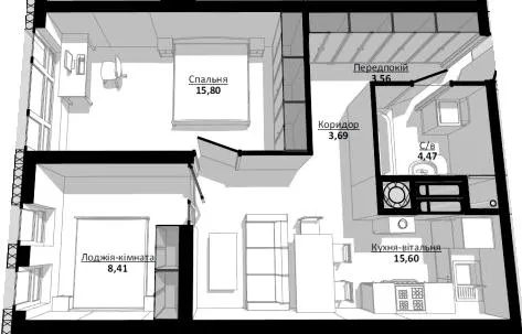 ЖК Столичний Престиж — 51.5 м²