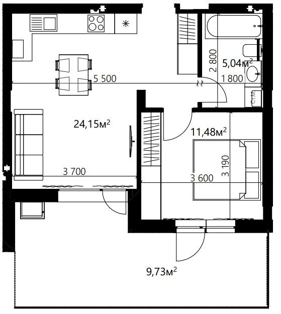 ЖК Index Yard — 50.4 м²