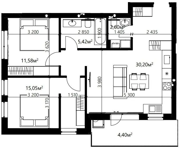 ЖК Index Yard — 69.3 м²