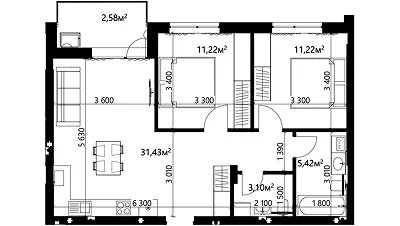 ЖК Index Yard — 65 м²
