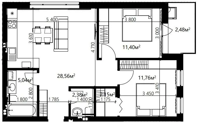ЖК Index Yard — 63.8 м²
