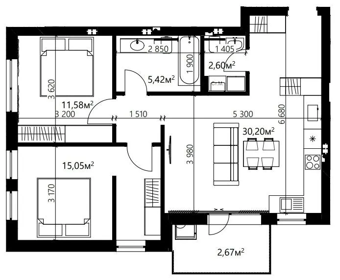 ЖК Index Yard — 67.5 м²