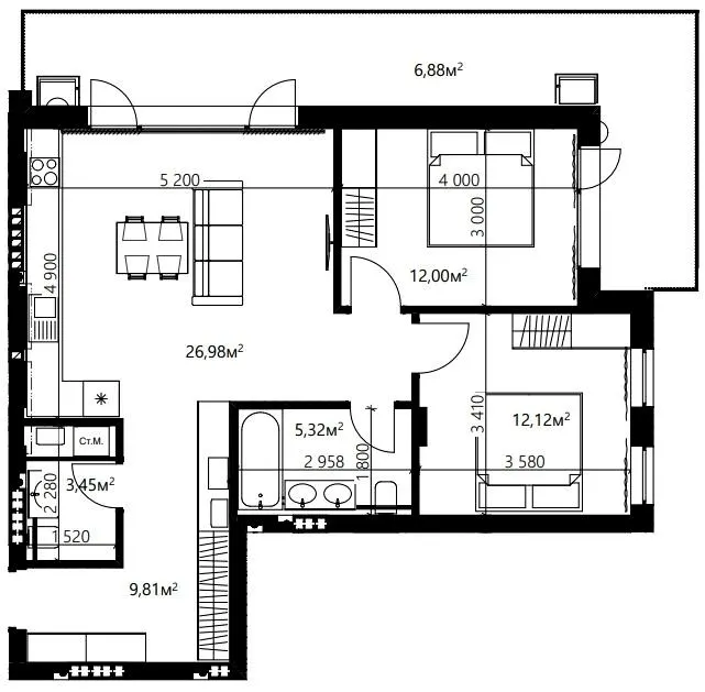 ЖК Index Yard — 76.6 м²