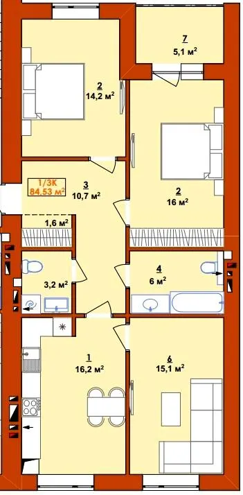 ЖК BROWAR — 84.5 м²