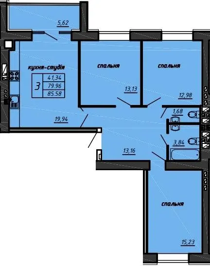ЖК Файноград — 85.6 м²