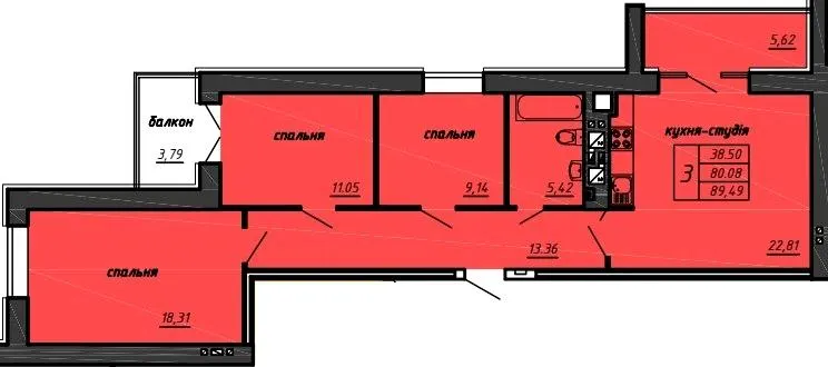 ЖК Файноград — 89.5 м²
