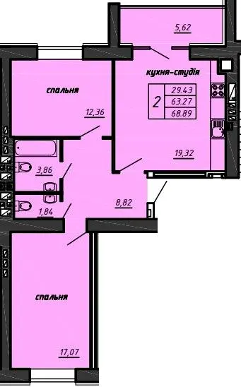 ЖК Файноград — 68.9 м²