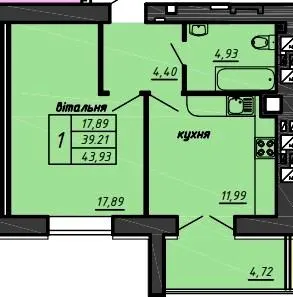 ЖК Файноград — 43.9 м²