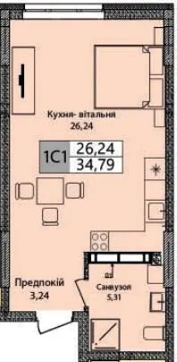 ЖК Olympic Park — 34.8 м²