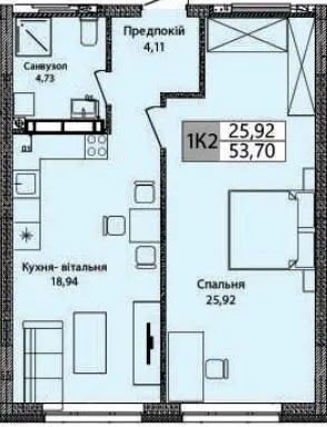 ЖК Olympic Park — 53.7 м²