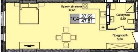 ЖК Olympic Park — 47.8 м²