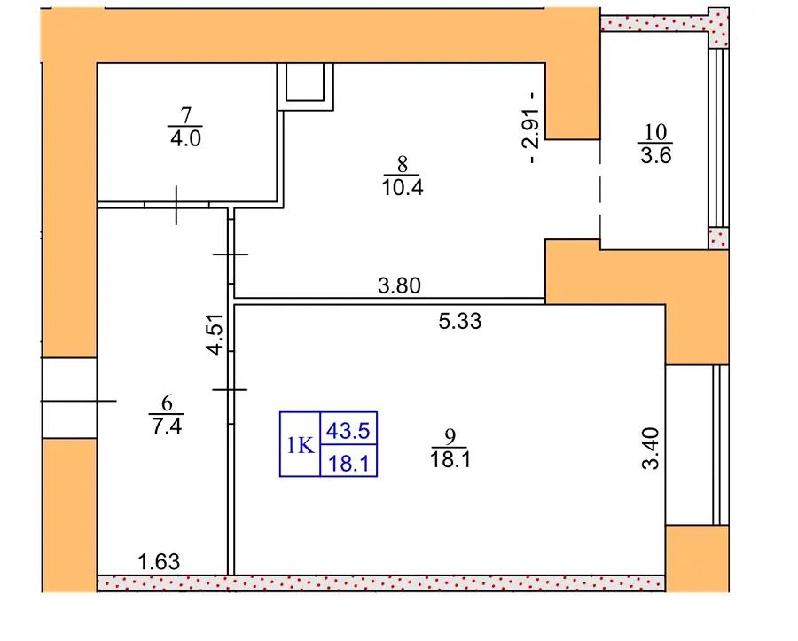 ЖК FREEDOM — 43.5 м²
