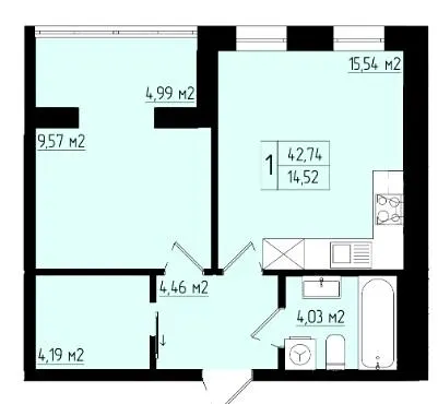 ЖК Етно 3 — 42.7 м²