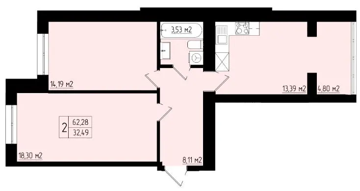 ЖК Етно 3 — 62.3 м²