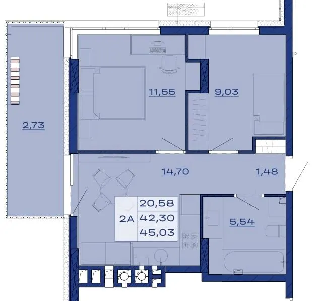 ЖК AURA Resident — 45 м²