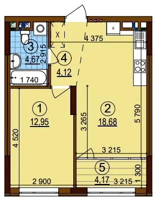 ЖК Варшавський-3 — 44.6 м²