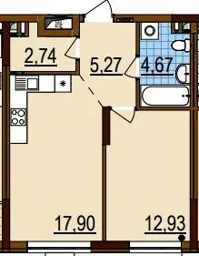ЖК Варшавський-3 — 43.5 м²