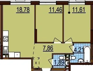 ЖК Варшавський-3 — 55.8 м²