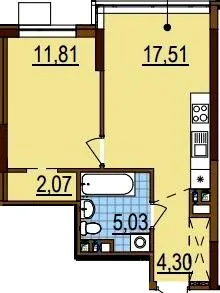 ЖК Варшавський-3 — 40.7 м²