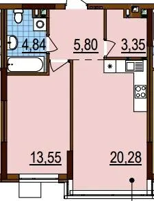ЖК Варшавський-3 — 47.8 м²