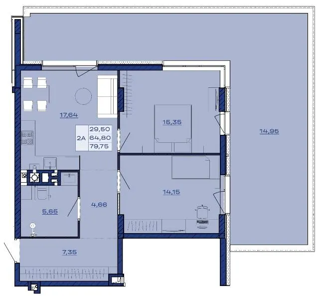 ЖК AURA Resident — 79.8 м²