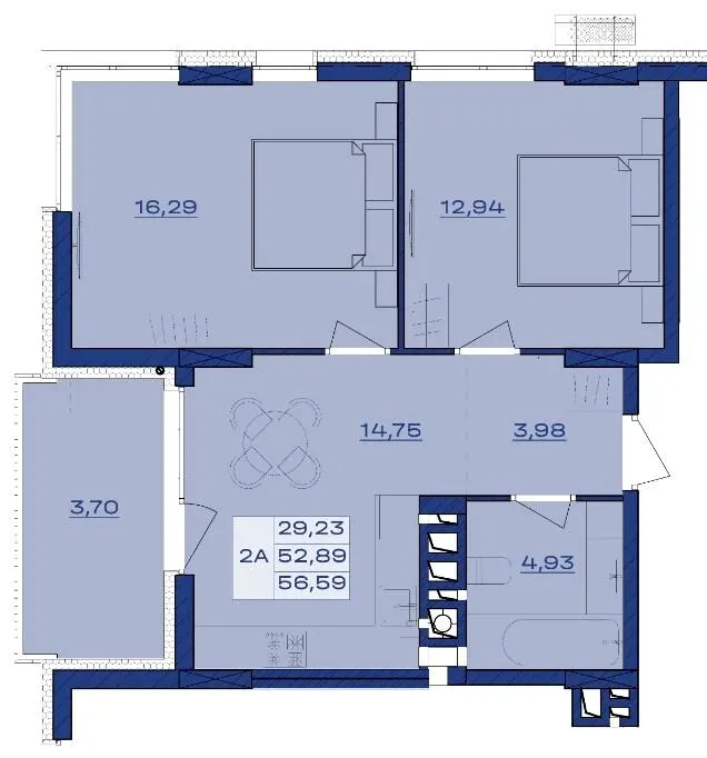 ЖК AURA Resident — 56.6 м²