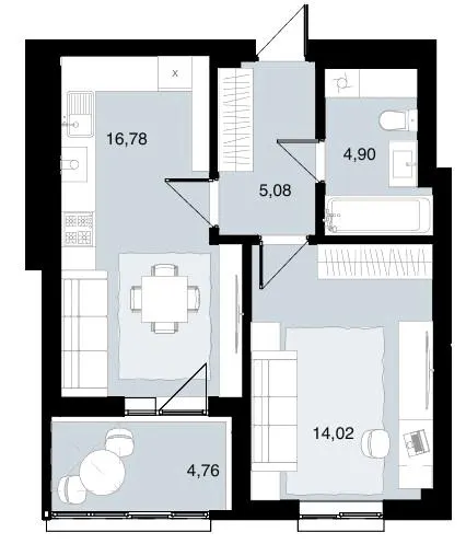 ЖК Супернова — 45.5 м²