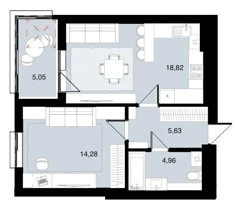 ЖК Супернова — 48.7 м²