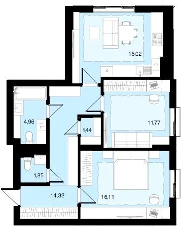 ЖК Супернова — 66.5 м²