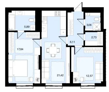 ЖК Супернова — 69.8 м²