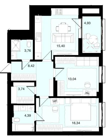 ЖК Супернова — 70 м²