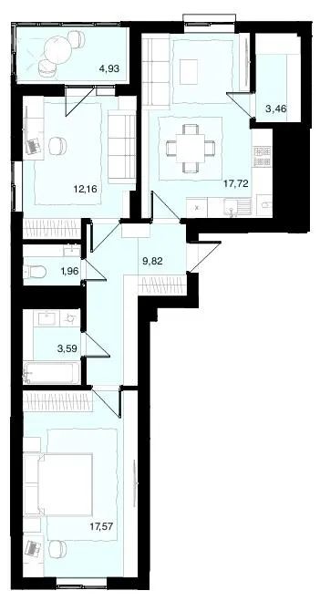 ЖК Супернова — 71.2 м²