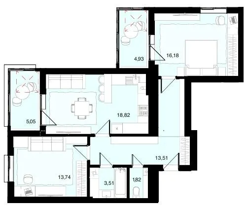ЖК Супернова — 77.6 м²