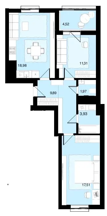 ЖК Супернова — 67.9 м²