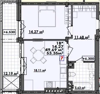 ЖК ЛЕГІТ — 53.4 м²