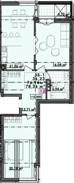 ЖК ЛЕГІТ — 78.4 м²